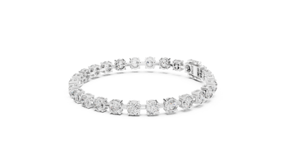 50 Pointer Round Brilliant Diamond Tennis Bracelet in White Gold | Classic Luxury Bracelet