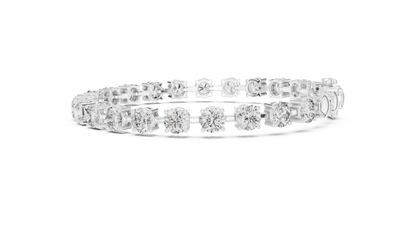 50 Pointer Round Brilliant Diamond Tennis Bracelet in White Gold | Classic Luxury Bracelet