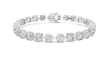 50 Pointer Round Brilliant Diamond Tennis Bracelet in White Gold | Classic Luxury Bracelet