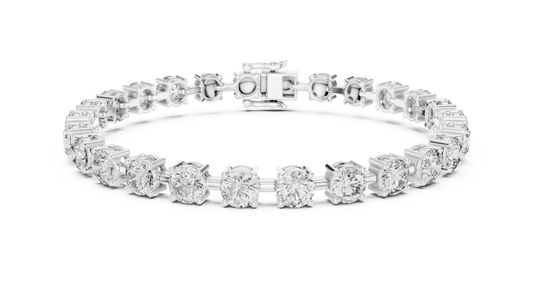50 Pointer Round Brilliant Diamond Tennis Bracelet in White Gold | Classic Luxury Bracelet