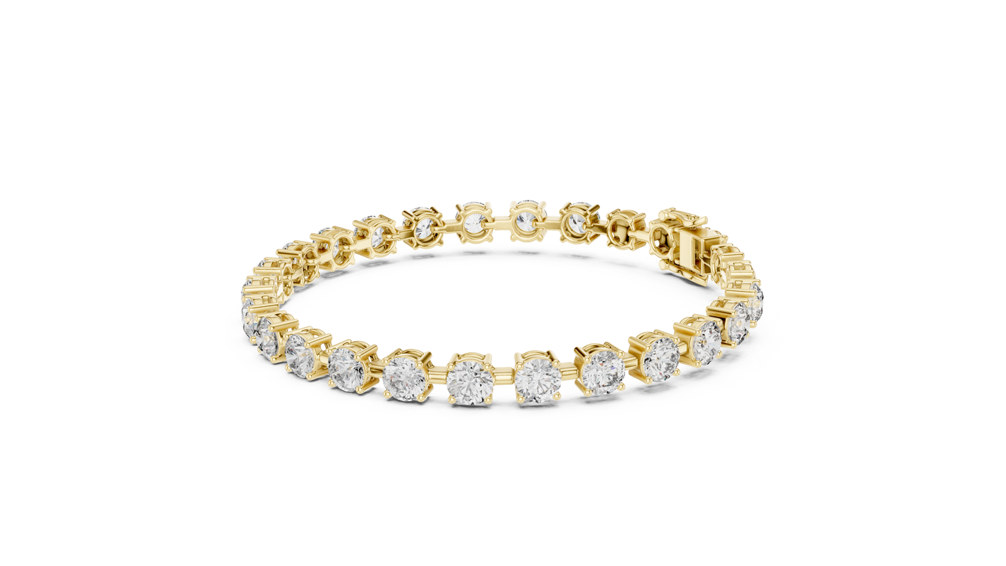 50 Pointer Round Brilliant Diamond Tennis Bracelet in White Gold | Classic Luxury Bracelet
