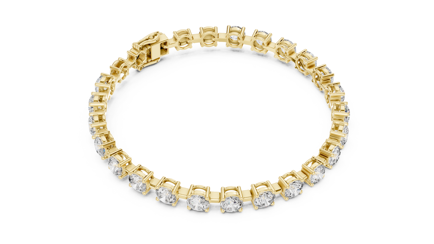 50 Pointer Round Brilliant Diamond Tennis Bracelet in White Gold | Classic Luxury Bracelet