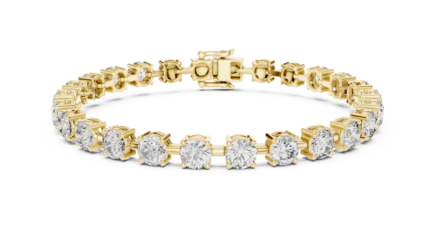 50 Pointer Round Brilliant Diamond Tennis Bracelet in White Gold | Classic Luxury Bracelet