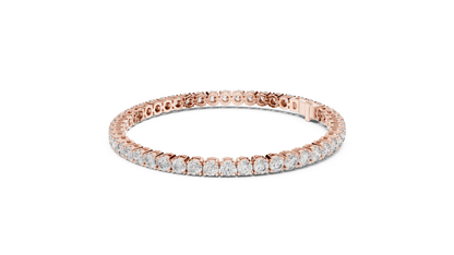 15 Pointer Round Diamond Tennis Bracelet in Rose Gold | Elegant Fine Jewelry