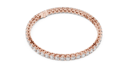 15 Pointer Round Diamond Tennis Bracelet in Rose Gold | Elegant Fine Jewelry