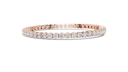 15 Pointer Round Diamond Tennis Bracelet in Rose Gold | Elegant Fine Jewelry
