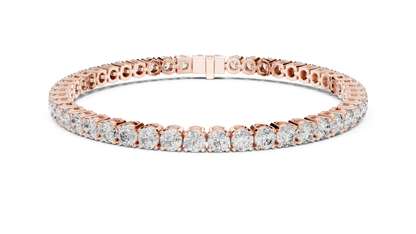 15 Pointer Round Diamond Tennis Bracelet in Rose Gold | Elegant Fine Jewelry