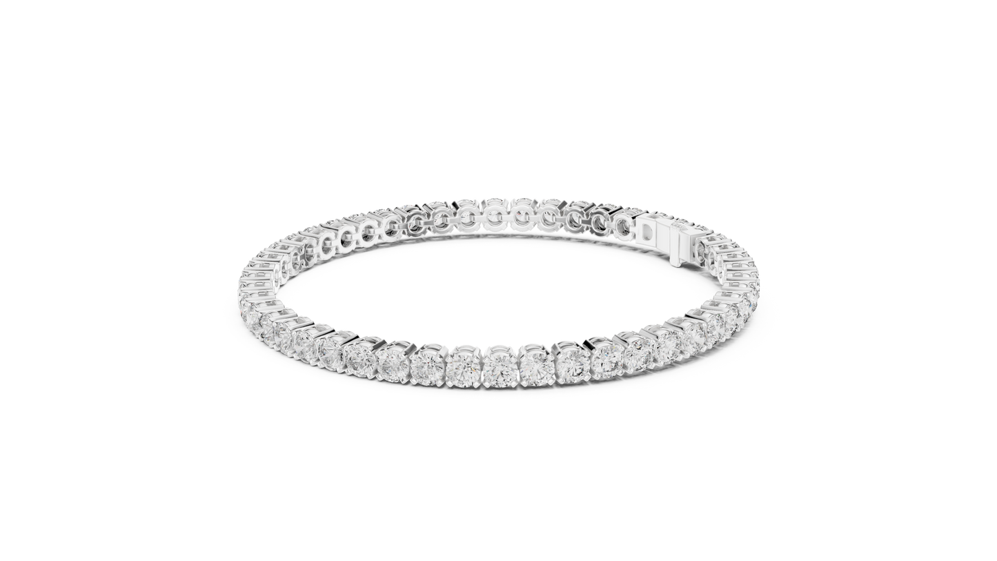 15 Pointer Round Diamond Tennis Bracelet in Rose Gold | Elegant Fine Jewelry