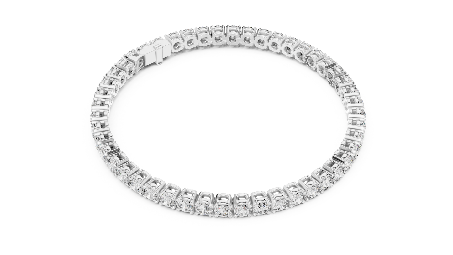 15 Pointer Round Diamond Tennis Bracelet in Rose Gold | Elegant Fine Jewelry