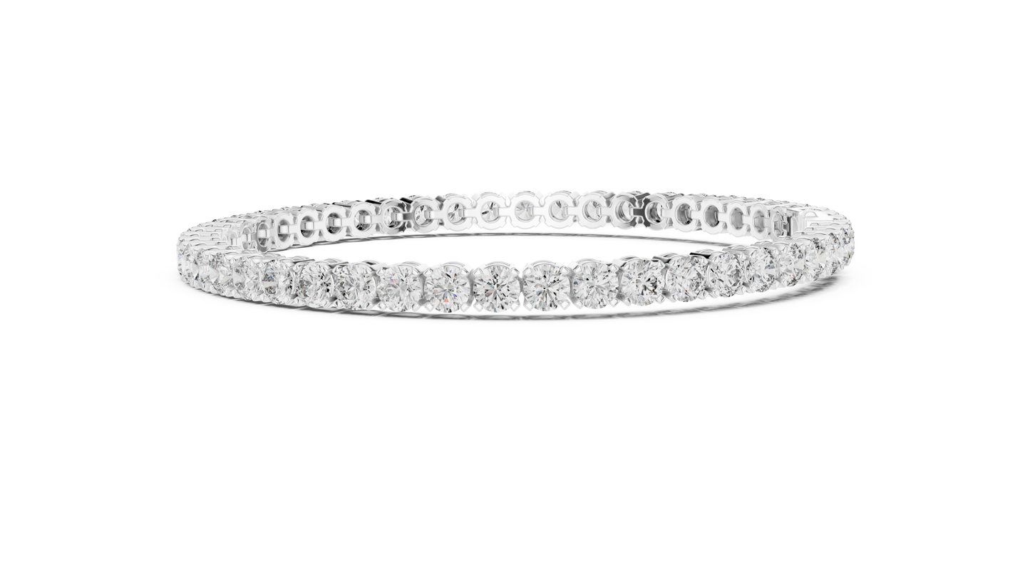 15 Pointer Round Diamond Tennis Bracelet in Rose Gold | Elegant Fine Jewelry