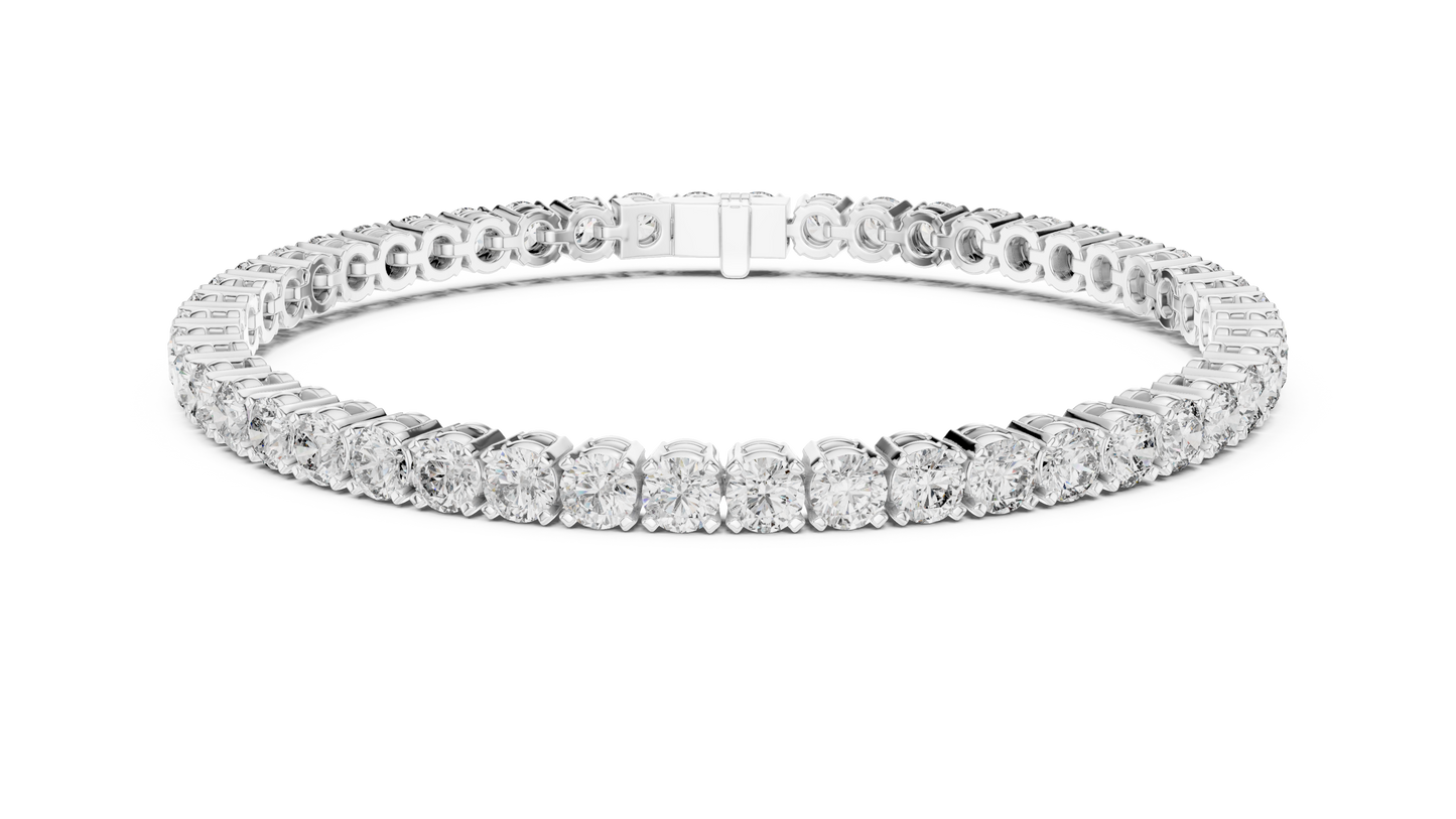15 Pointer Round Diamond Tennis Bracelet in Rose Gold | Elegant Fine Jewelry