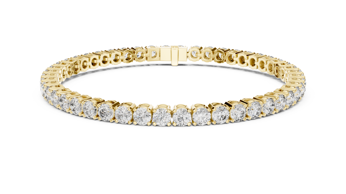 15 Pointer Round Diamond Tennis Bracelet in Rose Gold | Elegant Fine Jewelry