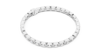 30 Pointer Emerald Cut Diamond Tennis Bracelet in Rose Gold | Luxury Bracelet