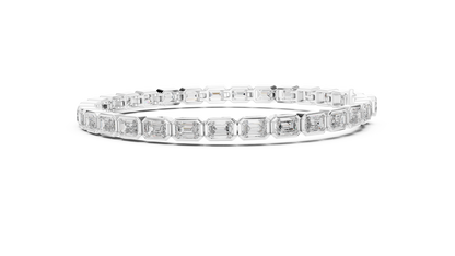 30 Pointer Emerald Cut Diamond Tennis Bracelet in Rose Gold | Luxury Bracelet