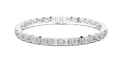 30 Pointer Emerald Cut Diamond Tennis Bracelet in Rose Gold | Luxury Bracelet