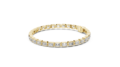 30 Pointer Emerald Cut Diamond Tennis Bracelet in Rose Gold | Luxury Bracelet