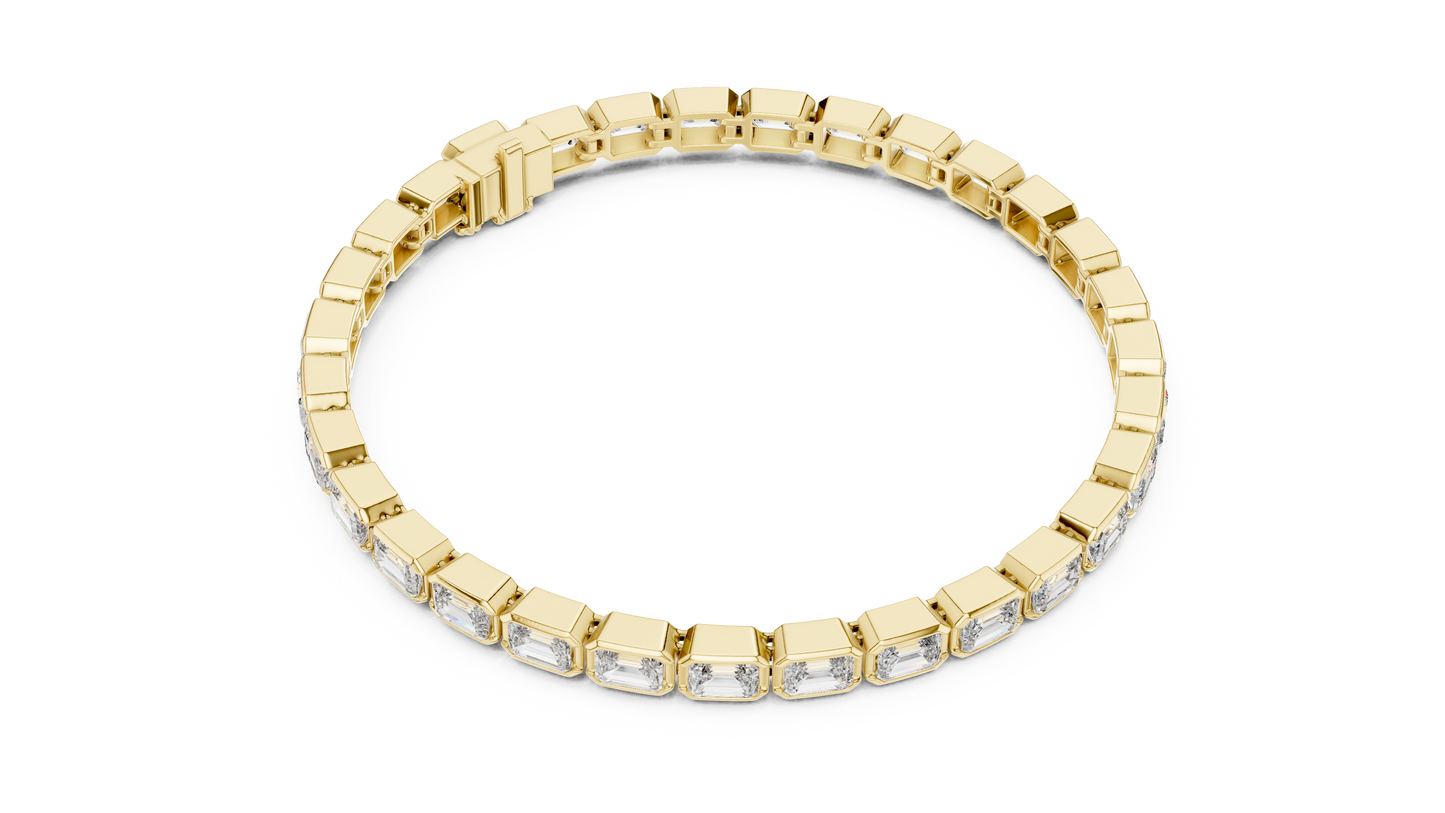 30 Pointer Emerald Cut Diamond Tennis Bracelet in Rose Gold | Luxury Bracelet