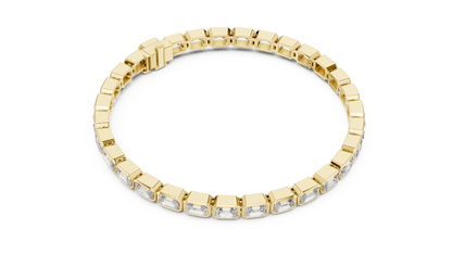 30 Pointer Emerald Cut Diamond Tennis Bracelet in Rose Gold | Luxury Bracelet