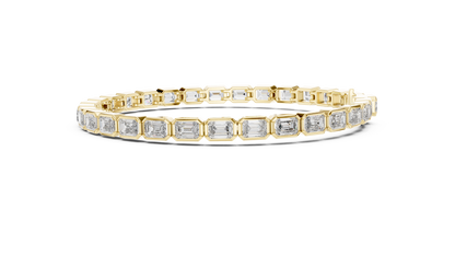 30 Pointer Emerald Cut Diamond Tennis Bracelet in Rose Gold | Luxury Bracelet