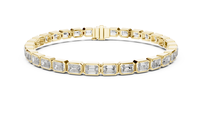 30 Pointer Emerald Cut Diamond Tennis Bracelet in Rose Gold | Luxury Bracelet