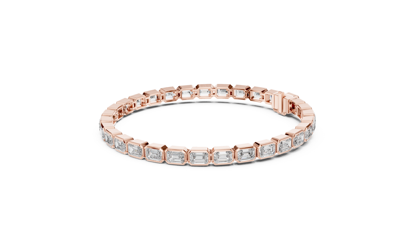 Emerald-Cut Diamond Tennis Bracelet – Platinum & White Gold Luxury