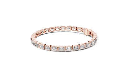 Emerald-Cut Diamond Tennis Bracelet – Platinum & White Gold Luxury