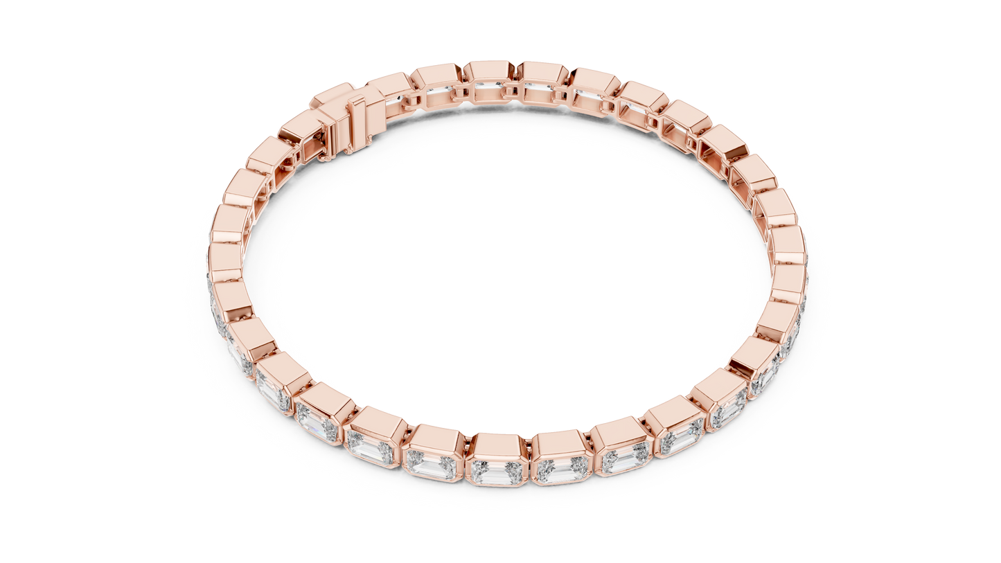 Emerald-Cut Diamond Tennis Bracelet – Platinum & White Gold Luxury