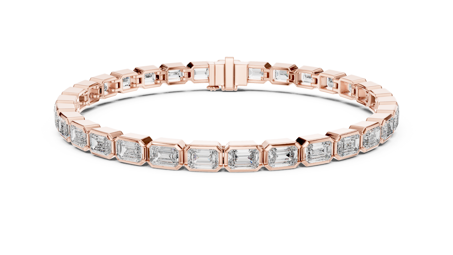 Emerald-Cut Diamond Tennis Bracelet – Platinum & White Gold Luxury