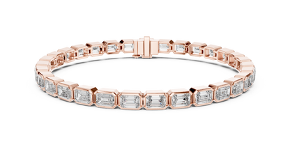 Emerald-Cut Diamond Tennis Bracelet – Platinum & White Gold Luxury