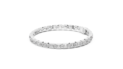 Emerald-Cut Diamond Tennis Bracelet – Platinum & White Gold Luxury