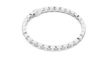 Emerald-Cut Diamond Tennis Bracelet – Platinum & White Gold Luxury