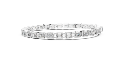 Emerald-Cut Diamond Tennis Bracelet – Platinum & White Gold Luxury