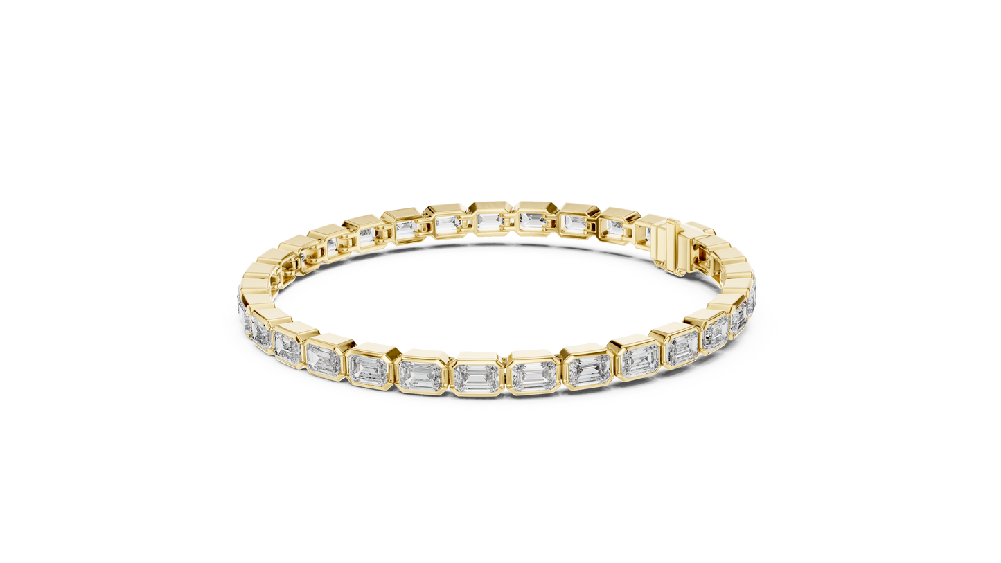 Emerald-Cut Diamond Tennis Bracelet – Platinum & White Gold Luxury