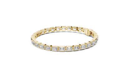 Emerald-Cut Diamond Tennis Bracelet – Platinum & White Gold Luxury