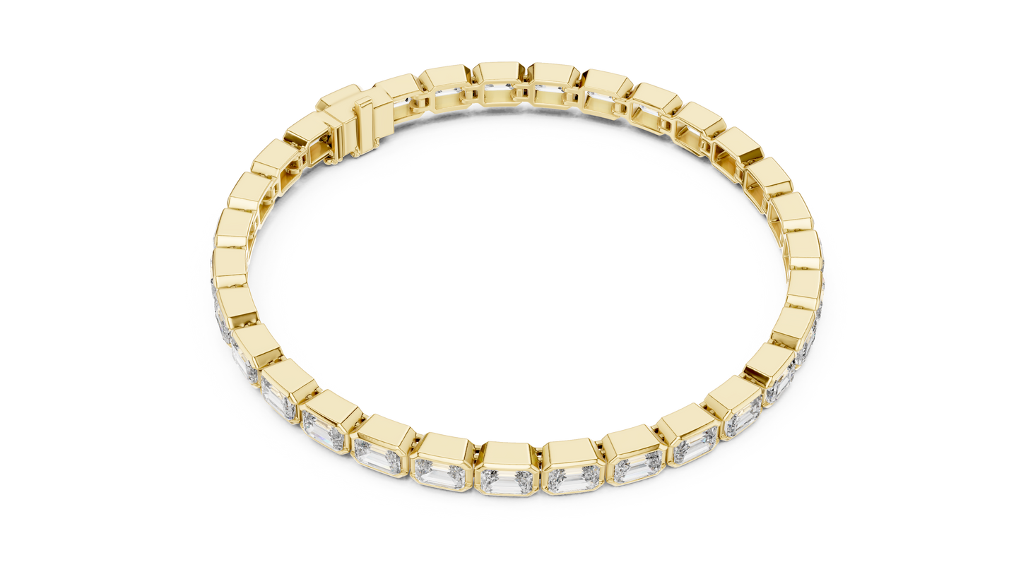 Emerald-Cut Diamond Tennis Bracelet – Platinum & White Gold Luxury