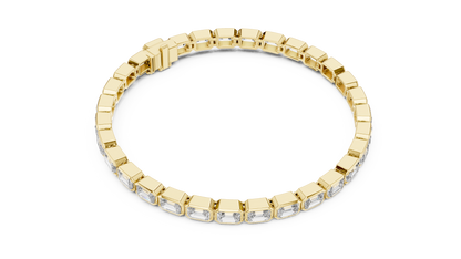 Emerald-Cut Diamond Tennis Bracelet – Platinum & White Gold Luxury