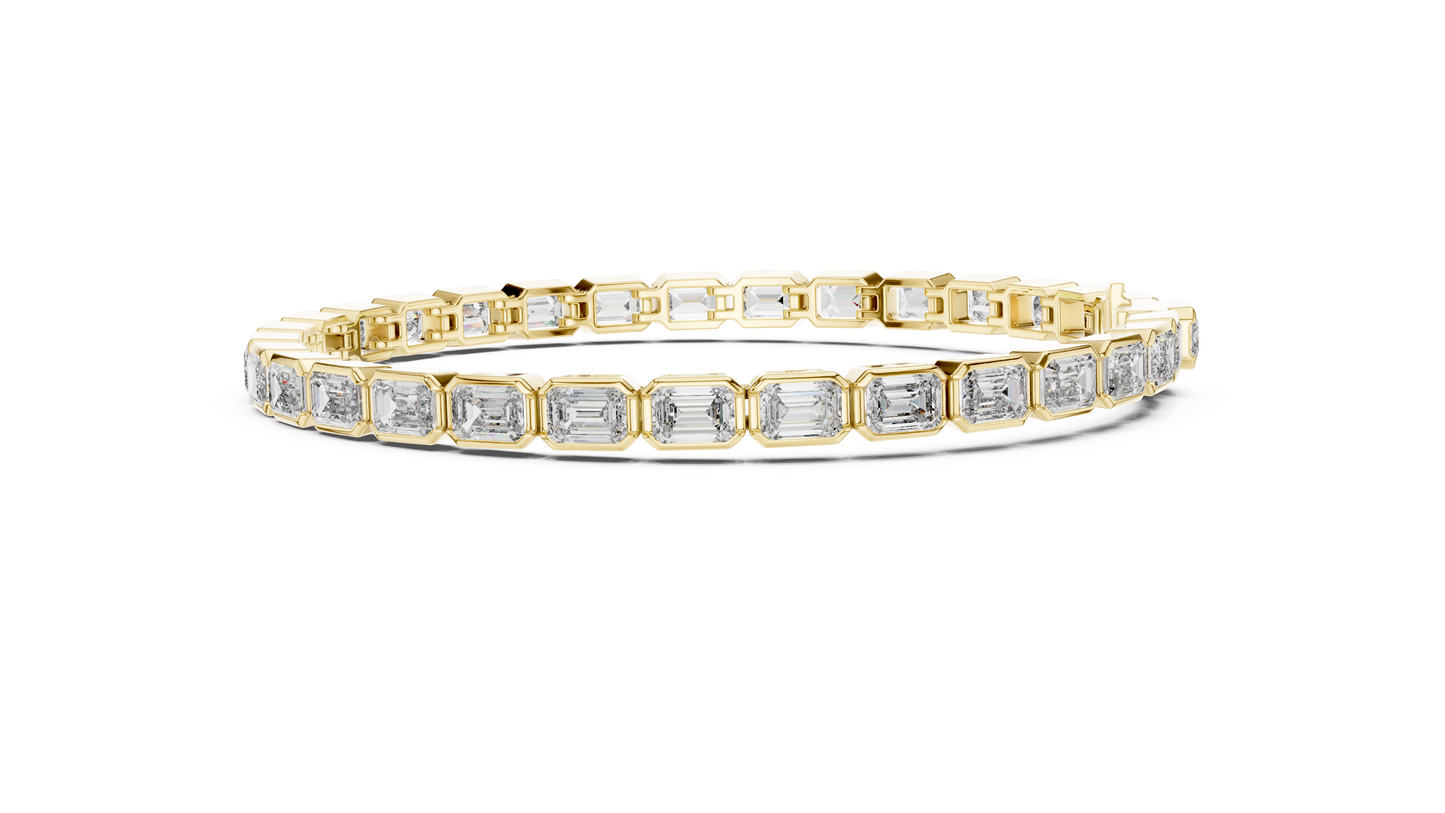 Emerald-Cut Diamond Tennis Bracelet – Platinum & White Gold Luxury