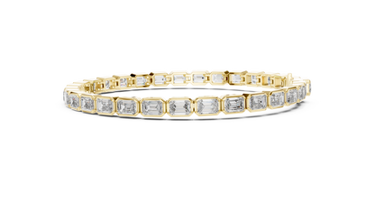 Emerald-Cut Diamond Tennis Bracelet – Platinum & White Gold Luxury
