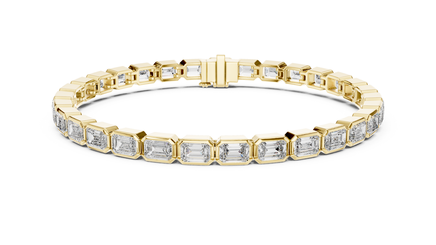 Emerald-Cut Diamond Tennis Bracelet – Platinum & White Gold Luxury
