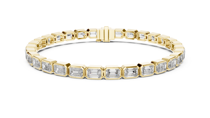 Emerald-Cut Diamond Tennis Bracelet – Platinum & White Gold Luxury
