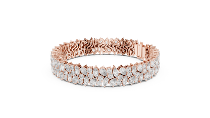 Luxury Lab-Grown Diamond Cluster Bracelet in 14K Yellow Gold | Elegant Tennis Bracelet