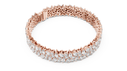 Luxury Lab-Grown Diamond Cluster Bracelet in 14K Yellow Gold | Elegant Tennis Bracelet