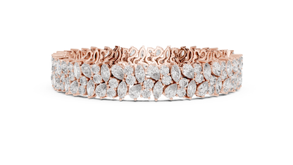 Luxury Lab-Grown Diamond Cluster Bracelet in 14K Yellow Gold | Elegant Tennis Bracelet