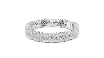 Luxury Lab-Grown Diamond Cluster Bracelet in 14K Yellow Gold | Elegant Tennis Bracelet