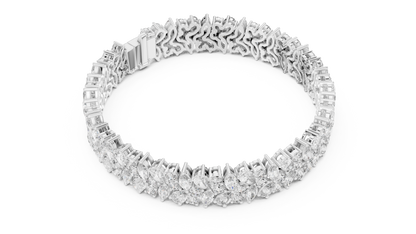 Luxury Lab-Grown Diamond Cluster Bracelet in 14K Yellow Gold | Elegant Tennis Bracelet