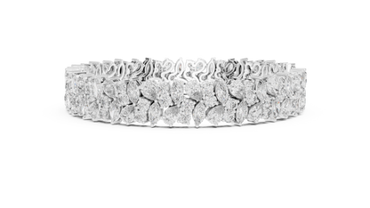 Luxury Lab-Grown Diamond Cluster Bracelet in 14K Yellow Gold | Elegant Tennis Bracelet