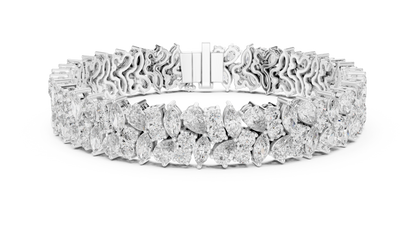 Luxury Lab-Grown Diamond Cluster Bracelet in 14K Yellow Gold | Elegant Tennis Bracelet
