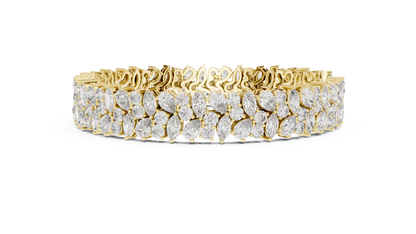 Luxury Lab-Grown Diamond Cluster Bracelet in 14K Yellow Gold | Elegant Tennis Bracelet