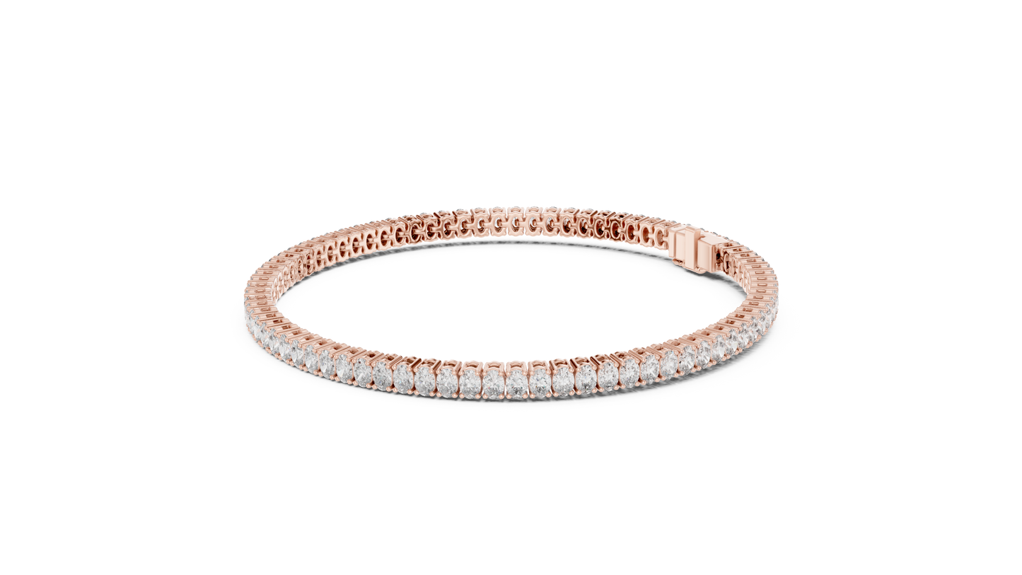 Luxury Lab-Grown Oval Cut Diamond Tennis Bracelet in 14K White Gold