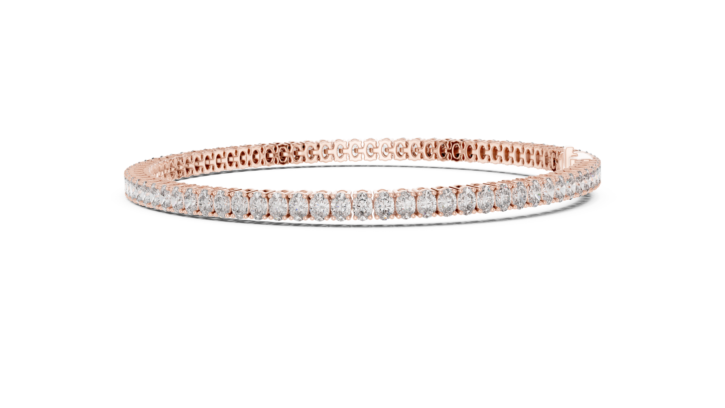 Luxury Lab-Grown Oval Cut Diamond Tennis Bracelet in 14K White Gold